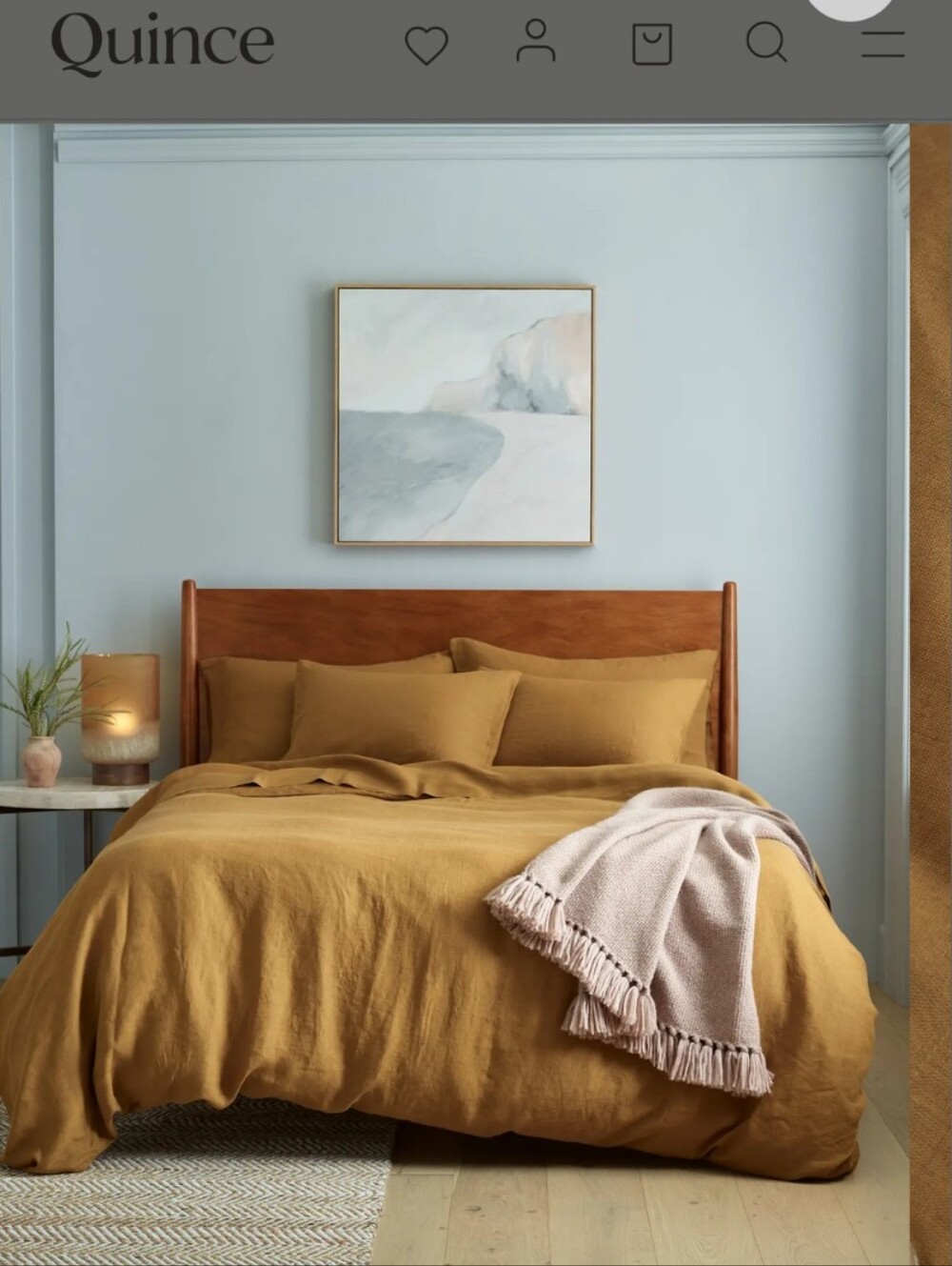 Quince European Linen Sheet Set Queen - Picture 2 of 6